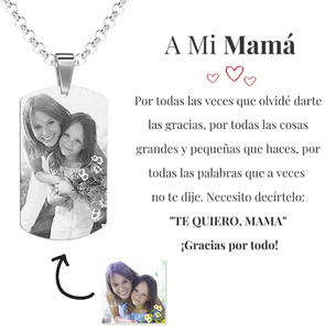 FotoPRO - Collar o Llavero Personalizado con Foto (Carta Especial Mamá)