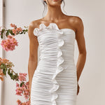 Amanecer Blanco: Vestido Mini Con Volantes