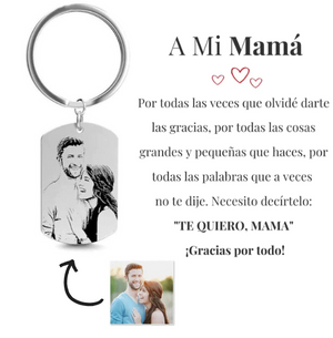 FotoPRO - Collar o Llavero Personalizado con Foto (Carta Especial Mamá)